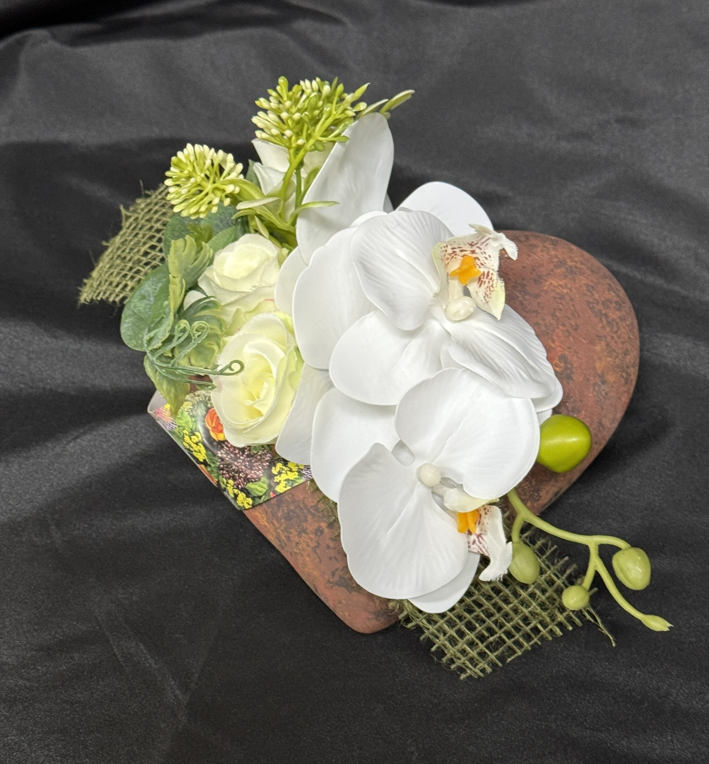 Zijden bloemen<br>hartvorm